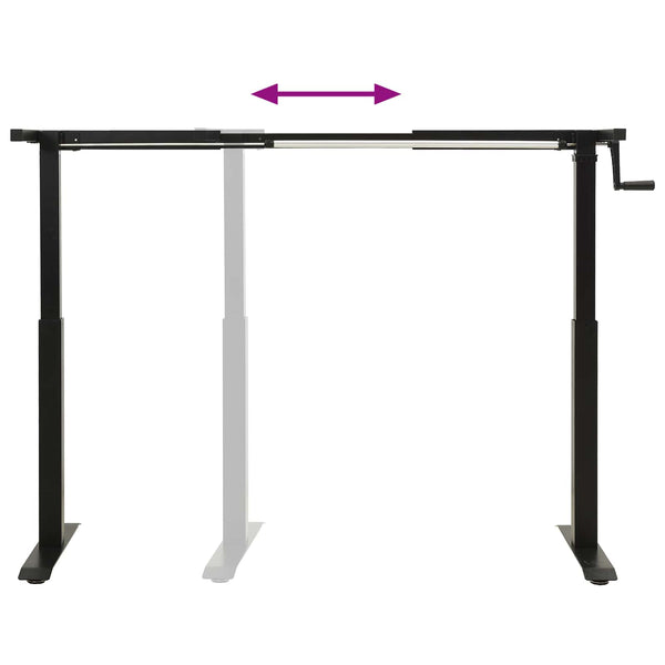 vidaXL Desk Black and Natural 120 x 60 cm Solid Oak Wood