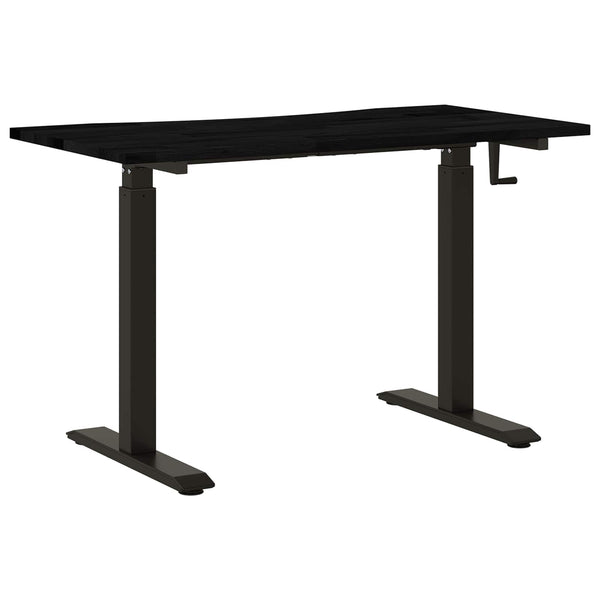 vidaXL Desk with Storage Black and Dark Brown 120 x 60 cm
