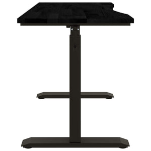 vidaXL Desk with Storage Black and Dark Brown 120 x 60 cm