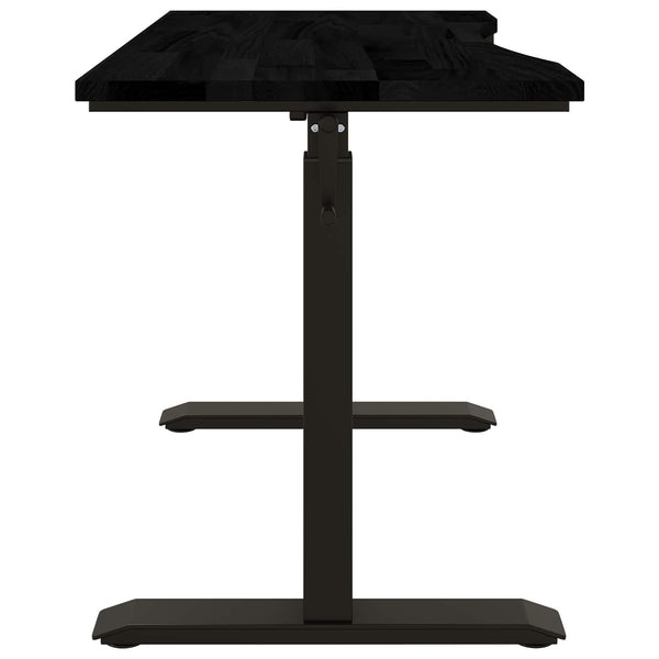 vidaXL Desk with Storage Black and Dark Brown 120 x 60 cm