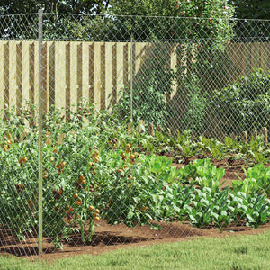vidaXL Chain Link Fence Galvanised 2 x 10 m Glass