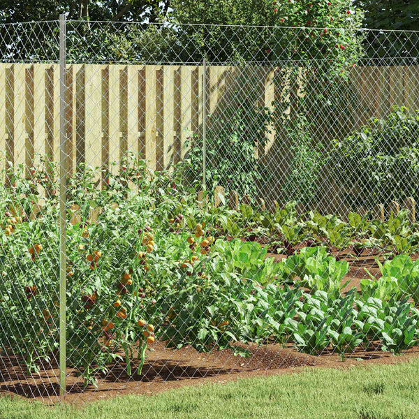 vidaXL Chain Link Fence Galvanised 2 x 10 m Glass
