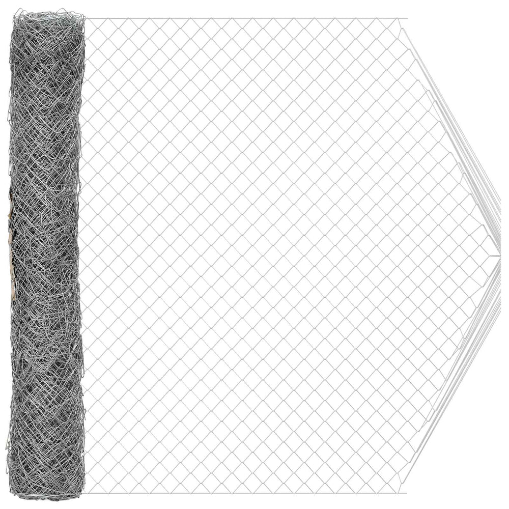 vidaXL Chain Link Fence Galvanised 2 x 10 m Glass