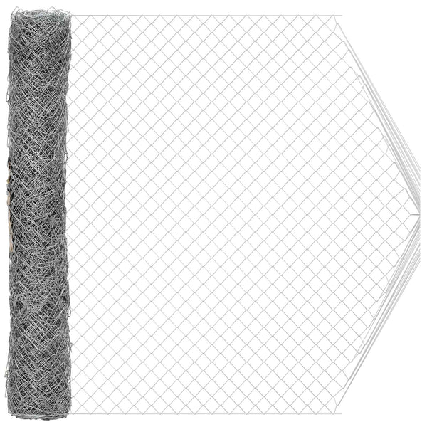vidaXL Chain Link Fence Galvanised 2 x 10 m Glass