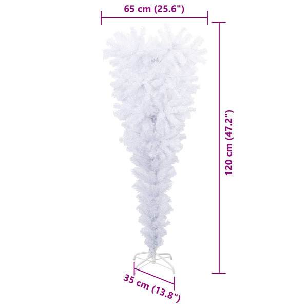 vidaXL Artificial Christmas Tree White 120 cm PVC and Steel
