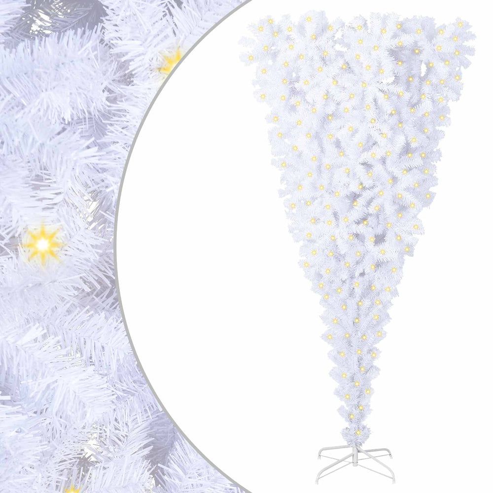 vidaXL Artificial Christmas Tree White 180 cm PVC and Steel