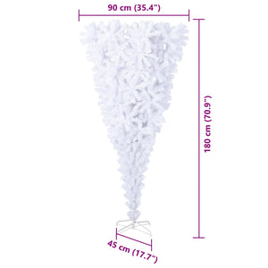 vidaXL Artificial Christmas Tree White 180 cm PVC and Steel