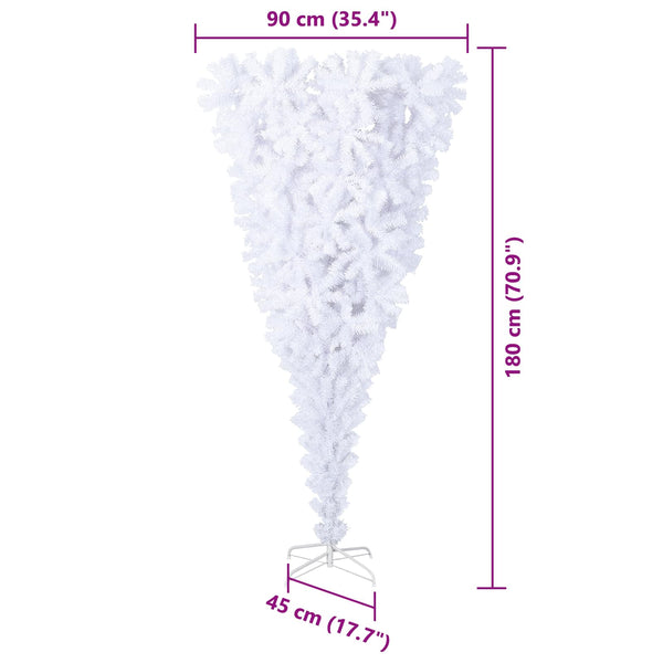 vidaXL Artificial Christmas Tree White 180 cm PVC and Steel