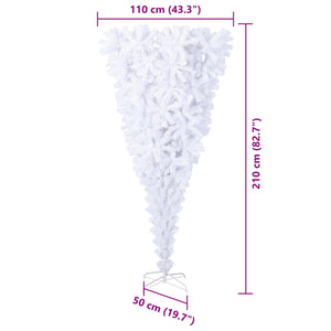 vidaXL Artificial Christmas Tree White 210 cm PVC and Steel