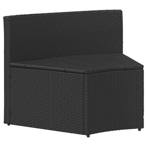 vidaXL 2-piece Sofa Set Black Solid Acacia Wood and Poly Rattan