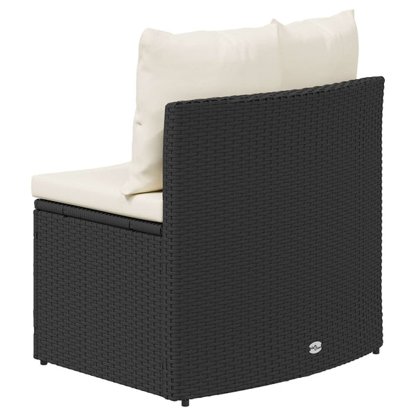 vidaXL 2-piece Sofa Set Black Solid Acacia Wood and Poly Rattan
