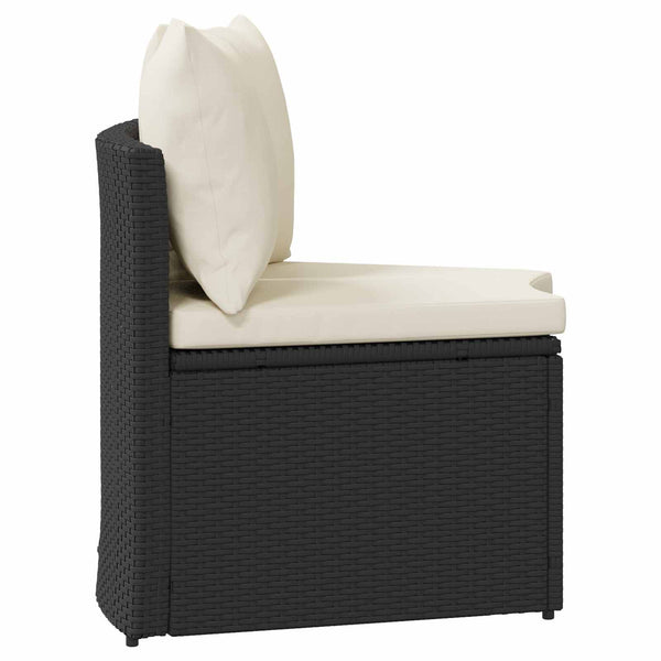 vidaXL 2-piece Sofa Set Black Solid Acacia Wood and Poly Rattan