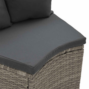 vidaXL Sofa Set 2 pcs Grey Solid Acacia Wood and Poly Rattan
