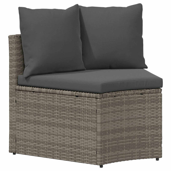 vidaXL Sofa Set 2 pcs Grey Solid Acacia Wood and Poly Rattan