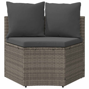 vidaXL Sofa Set 2 pcs Grey Solid Acacia Wood and Poly Rattan