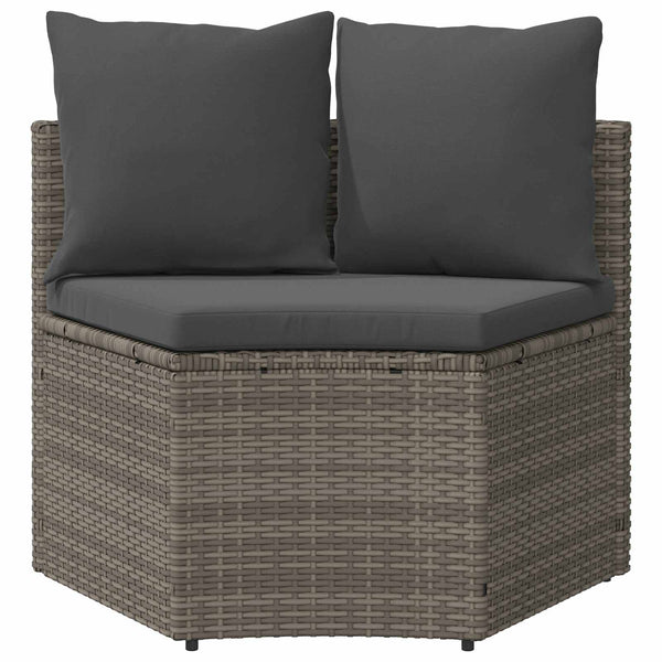 vidaXL Sofa Set 2 pcs Grey Solid Acacia Wood and Poly Rattan