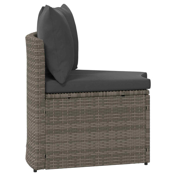 vidaXL Sofa Set 2 pcs Grey Solid Acacia Wood and Poly Rattan