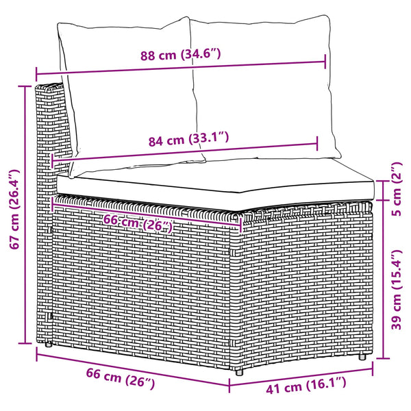 vidaXL Sofa Set 2 pcs Grey Solid Acacia Wood and Poly Rattan