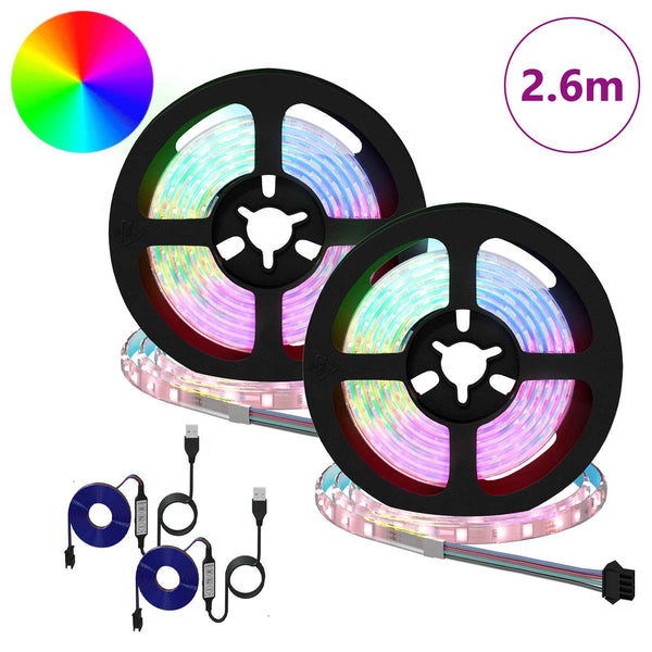 LED Streifen 2er Set 1300mm Schwarz/Transparent