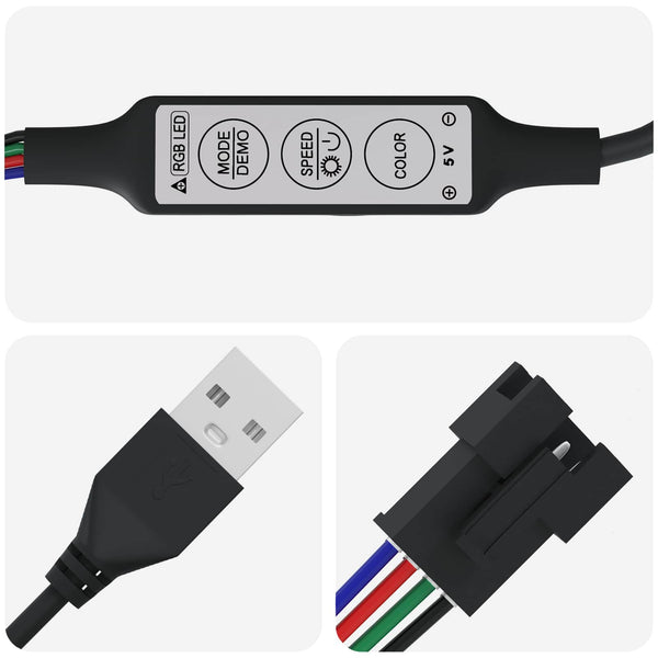 LED Streifen 1700 mm, Schwarz/Transparent, 2er-Set