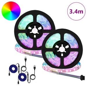 LED Streifen 1700 mm, Schwarz/Transparent, 2er-Set