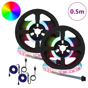 LED Streifen 2er Set, 250mm, Schwarz & Transparent