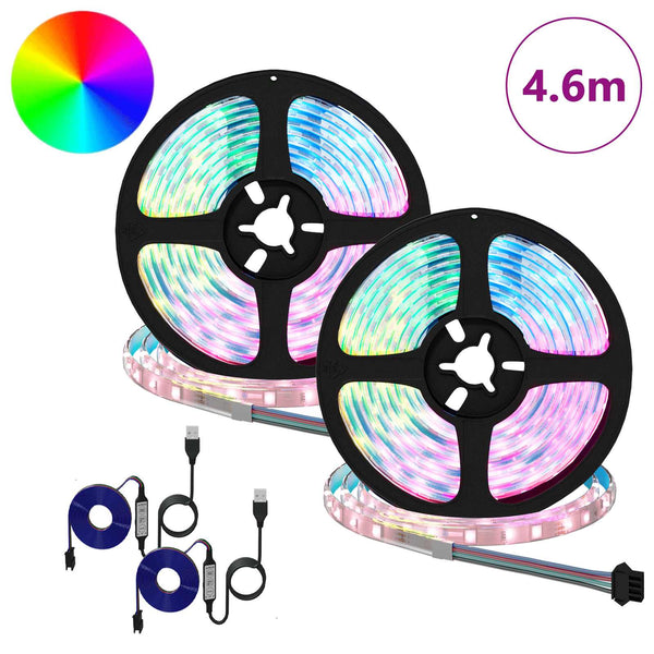 LED Streifen 2er-Set, 2300 mm, Schwarz/Transparent