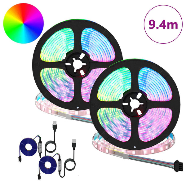 LED Streifen 2er Set, 4700 mm, Schwarz/Transparent