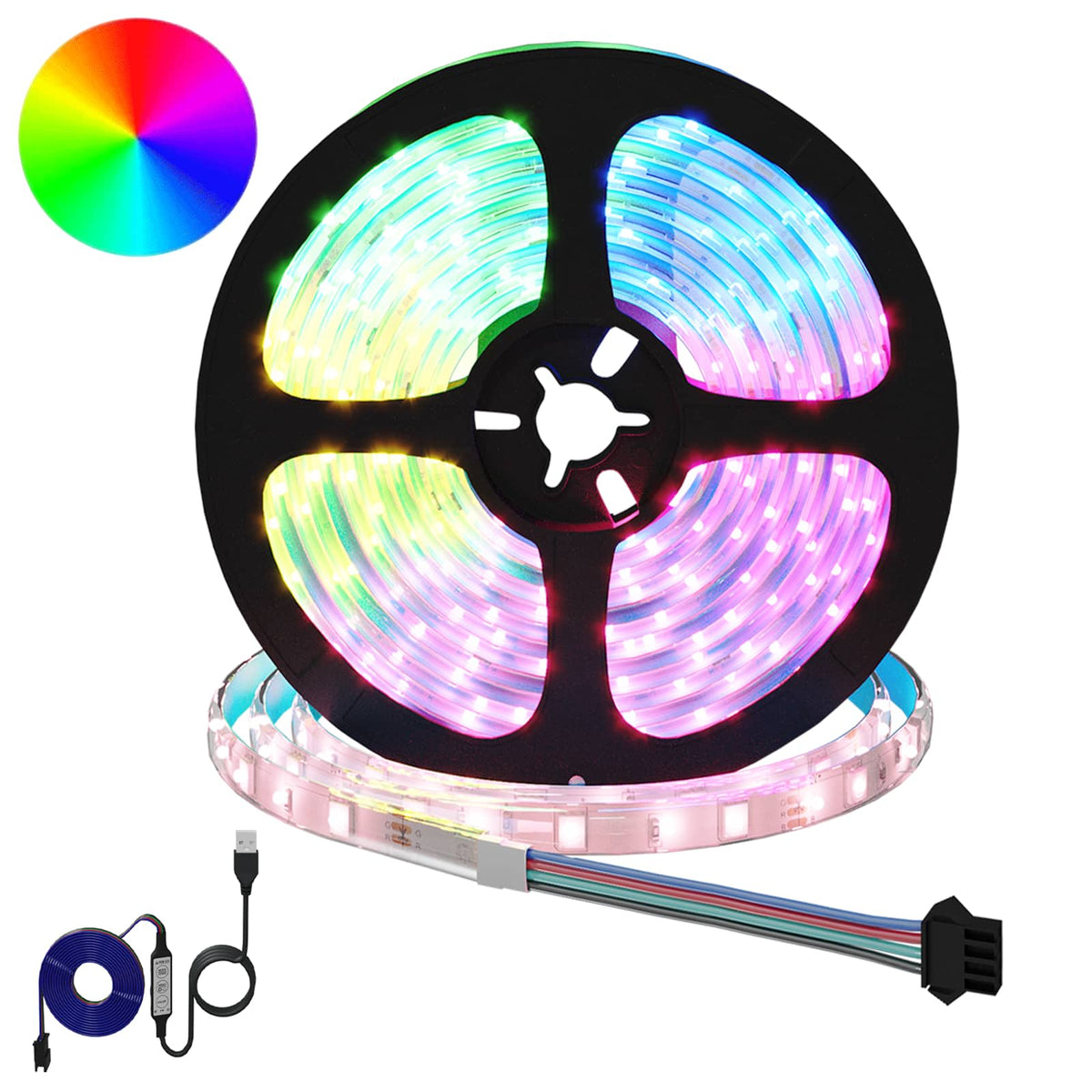 LED Streifen 5100 mm, Schwarz/Transparent, 2er-Set