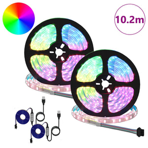 LED Streifen 5100 mm, Schwarz/Transparent, 2er-Set
