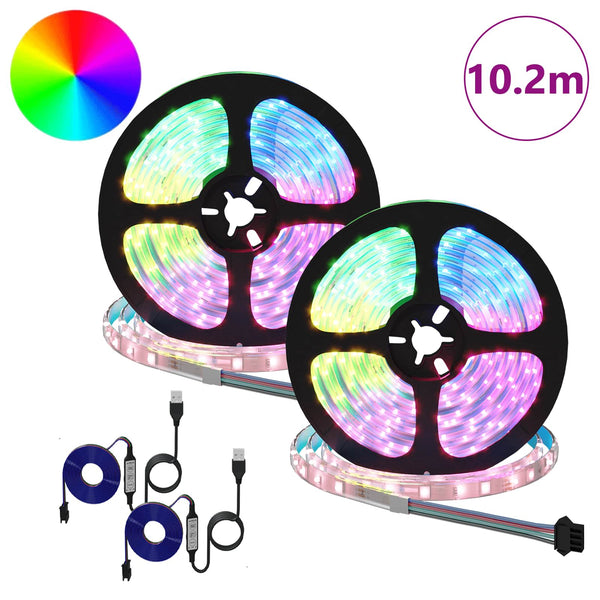 LED Streifen 5100 mm, Schwarz/Transparent, 2er-Set