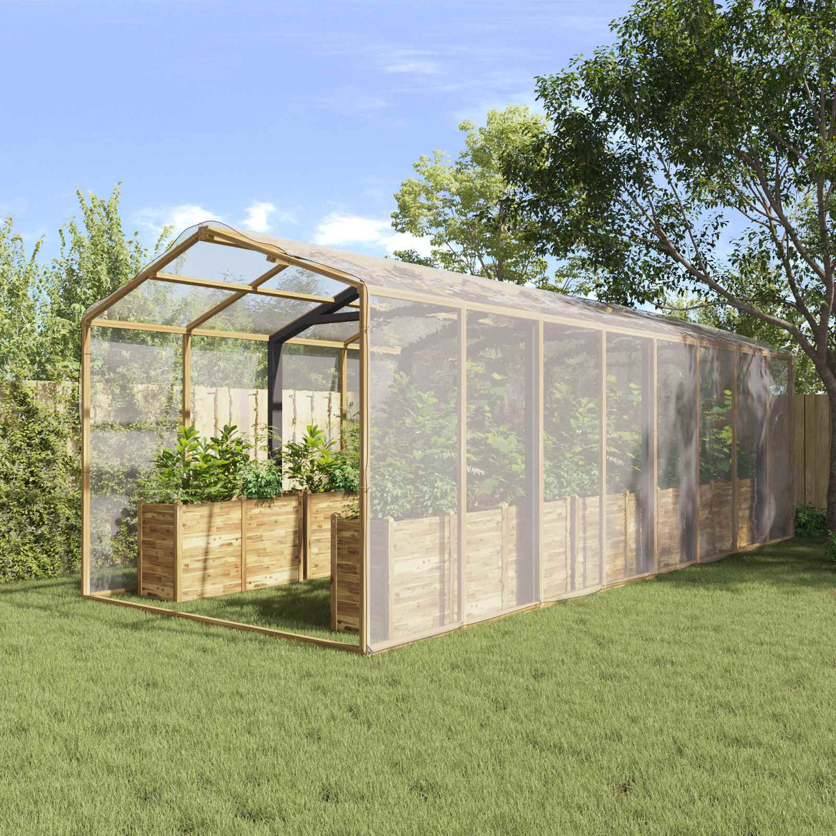 vidaXL Plant Cover Transparent 6 x 8 m PE