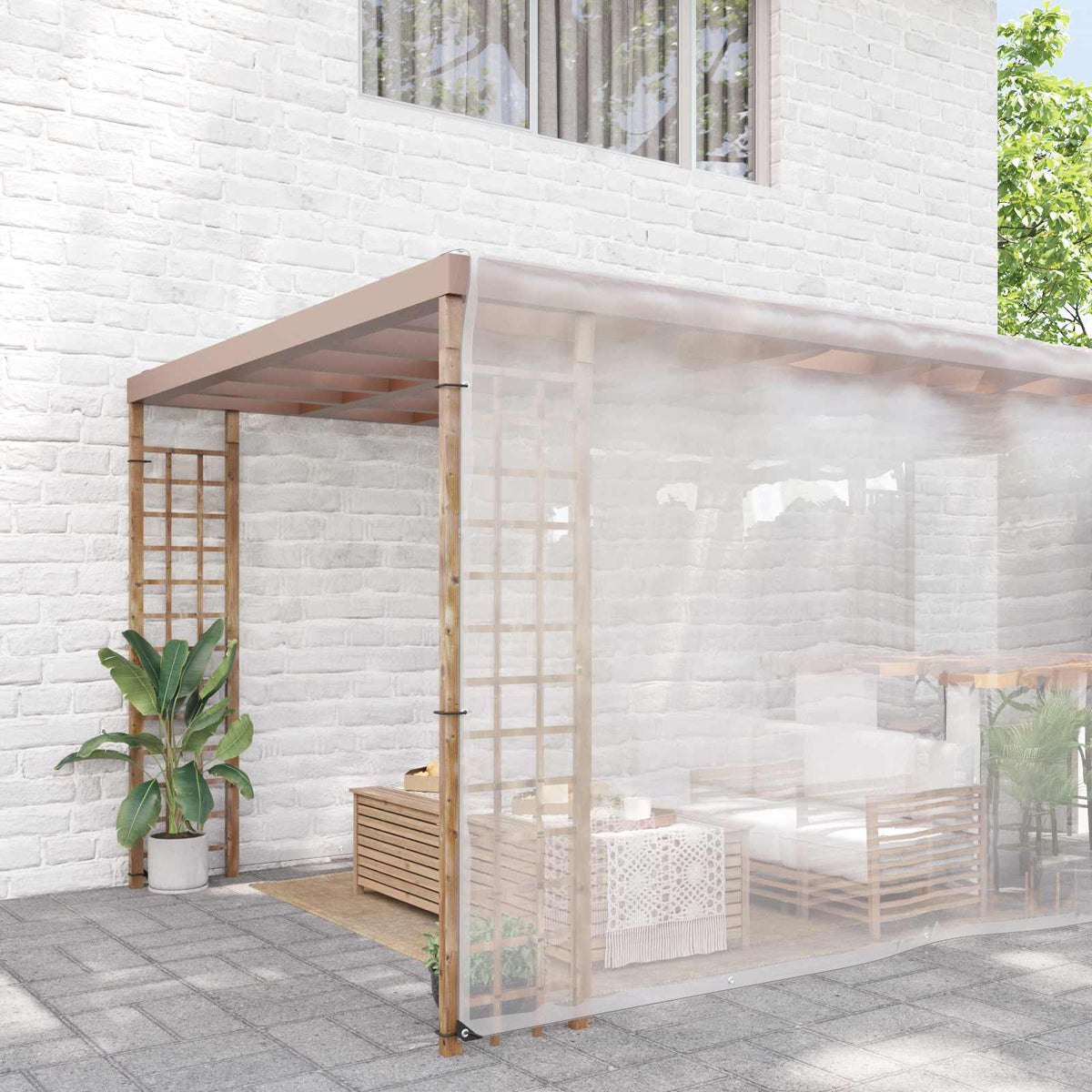 vidaXL Transparent Plant Cover 10 x 12 m PE