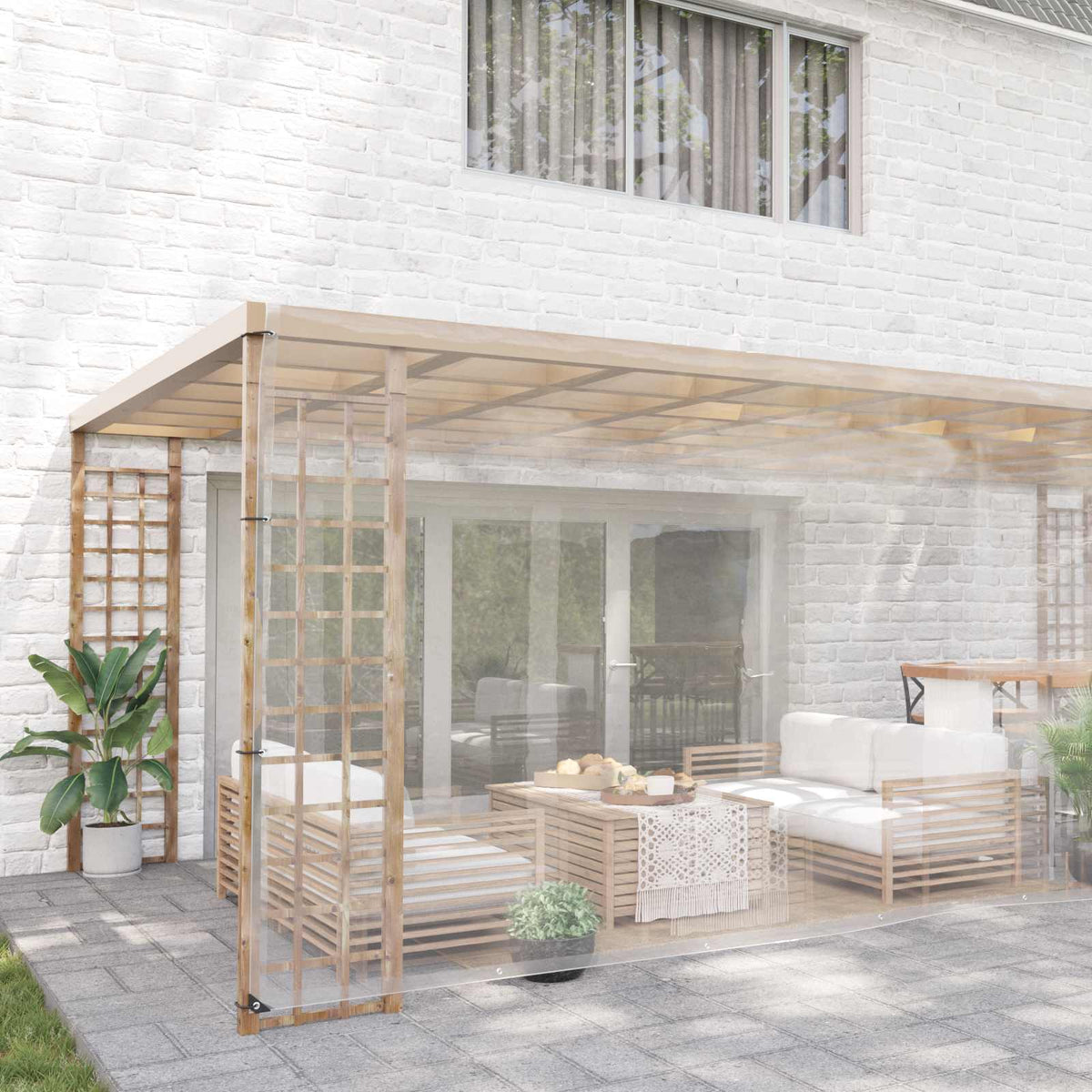 vidaXL Plant Cover Transparent 5 x 12 m PVC
