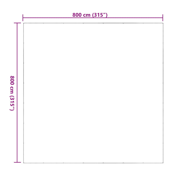 vidaXL Plant Cover Transparent 8 x 8 m PVC