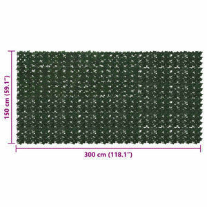 vidaXL Balcony Screen with Leaves Dark Green 300 x 150 cm