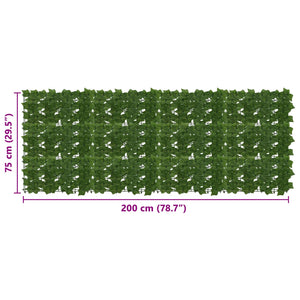 vidaXL Balcony Screen with Leaves Green 200 x 75 cm