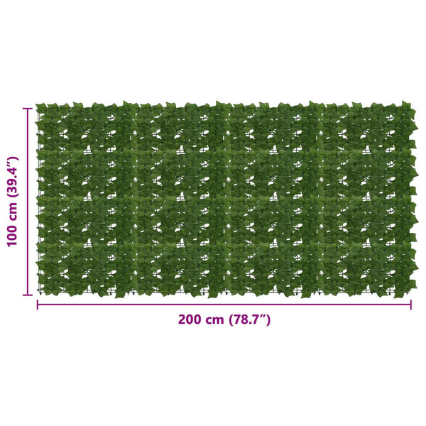 vidaXL Green Leaf Balcony Screen 200 x 100 cm