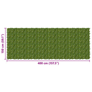 vidaXL Balcony Screen with Leaves Green and Yellow 400 x 150 cm