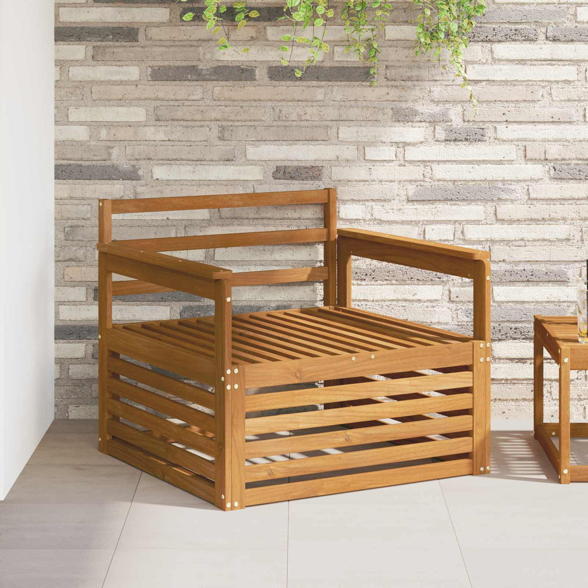 2er Set Akazie Massivholz Gartensofas