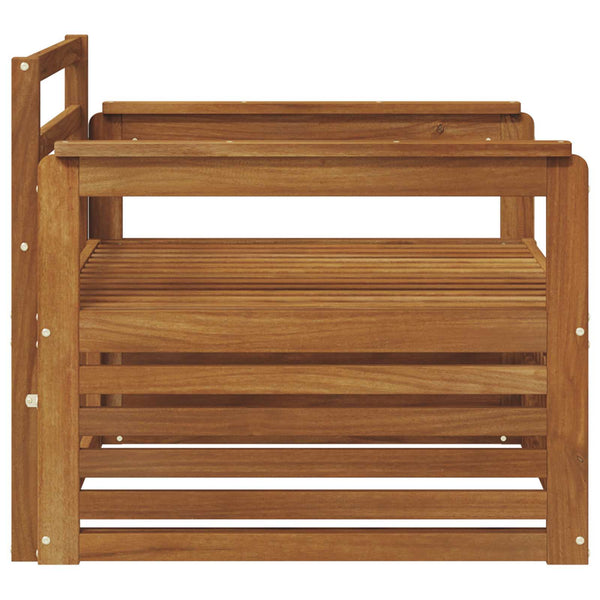 2er Set Akazie Massivholz Gartensofas