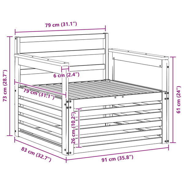 2er Set Akazie Massivholz Gartensofas
