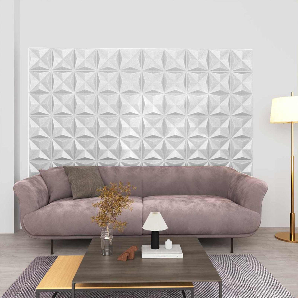 vidaXL Wall Panels 48 pcs Origami White 50 x 50 cm XPS Foam