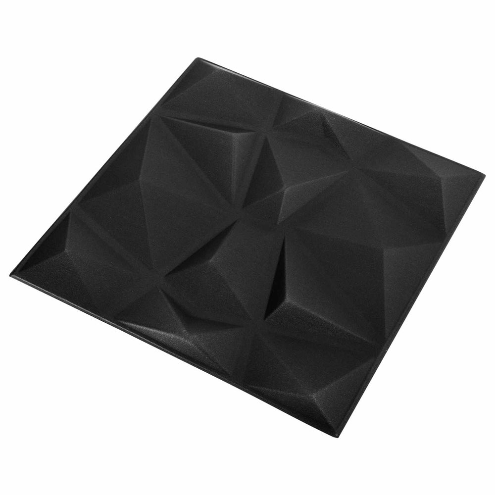 3D Wandpaneele Diamant Schwarz, 24 Stk.