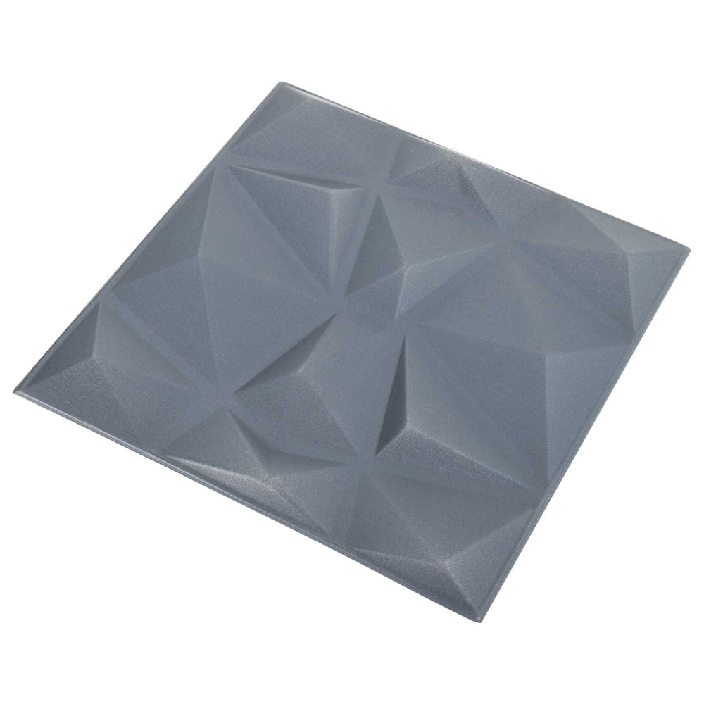 3D Wandpaneele Origami Grau, 12 Stk.