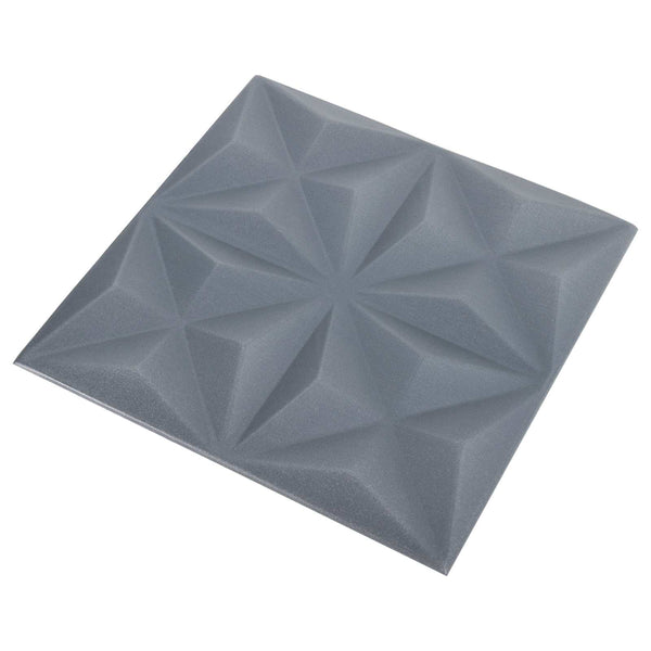 3D Wandpaneele Origami Grau, 48 Stk.