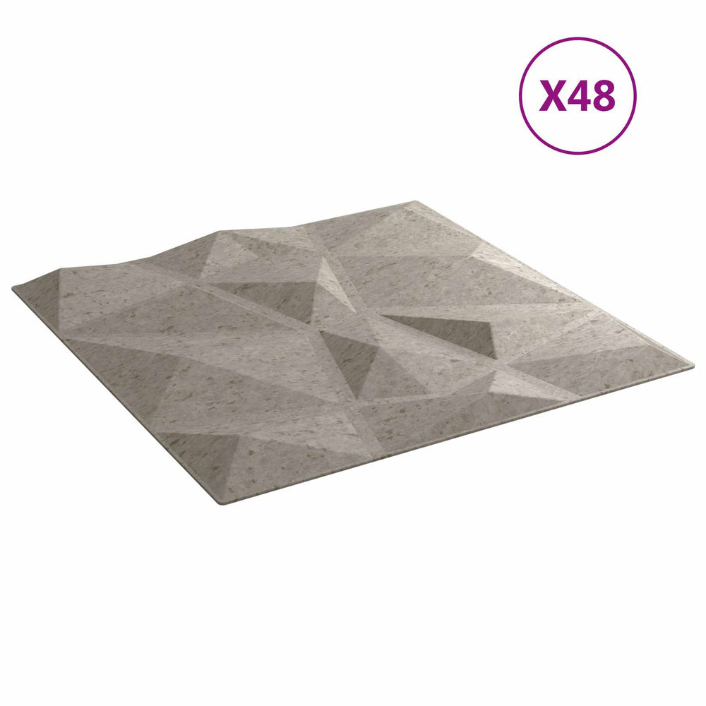 Betongraue Wandpaneele, 48 Stk. XPS-Schaum