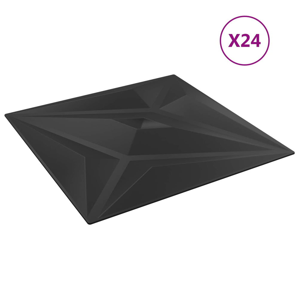 Schwarze 3D Wandpaneele Stern Design 50x50cm