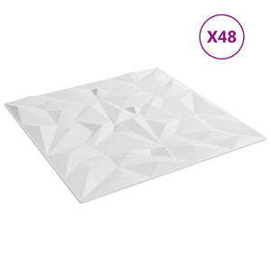 Weiße Wandpaneele 3D XPS Schaum 50x50cm, 48 Stk.