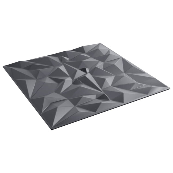vidaXL Wall Panels 24 pcs Amethyst Gray 50 x 50 cm XPS Foam